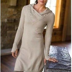 Athleta Riding Hood Sweater Dress Oatmeal Beige XS